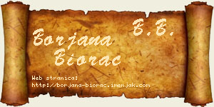Borjana Biorac vizit kartica